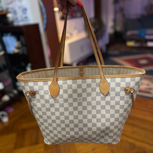 Louis Vuitton Handbags - Damier Azur Neverfull Louis Vuitton LV MM